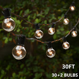 Garden LED string lights 30ft (30+2) bulbs