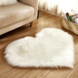 70x90cm Heart White Plush Area Rug Soft Goods