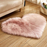 70x90cm Heart White Plush Area Rug Soft Goods