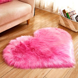 70x90cm Heart White Plush Area Rug Soft Goods