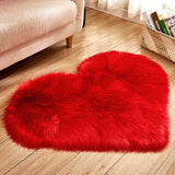 70x90cm Heart White Plush Area Rug Soft Goods