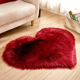 70x90cm Heart White Plush Area Rug Soft Goods