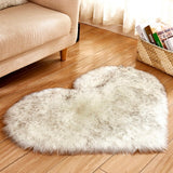 70x90cm Heart White Plush Area Rug Soft Goods