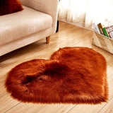 70x90cm Heart White Plush Area Rug Soft Goods