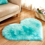 70x90cm Heart White Plush Area Rug Soft Goods