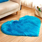 70x90cm Heart White Plush Area Rug Soft Goods