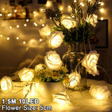 1.5M 10LED String lights with Rose Flower and Warm LED Lights