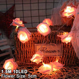 1.5M 10LED String lights with Rose Flower and Warm LED Lights