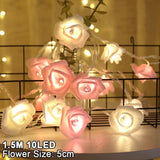 1.5M 10LED String lights with Rose Flower and Warm LED Lights