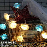 1.5M 10LED String lights with Rose Flower and Warm LED Lights