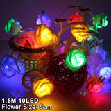 1.5M 10LED String lights with Rose Flower and Warm LED Lights