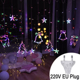 Christmas tree deer bells string lights