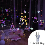 Christmas tree deer bells string lights