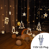 Christmas tree deer bells string lights