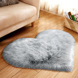 70x90cm Heart White Plush Area Rug Soft Goods