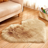 70x90cm Heart White Plush Area Rug Soft Goods