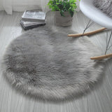 Round White Fur Area Rug Soft Goods