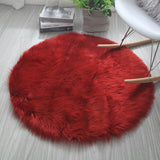 Round White Fur Area Rug Soft Goods