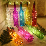 Battery Powered Garland Wine Bottle Lights with Cork 2M 20 LED Copper Wire